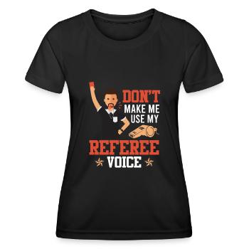 Arbitre - T-shirt sport Femme - noir - Devant - AI Model Female 172 light (172cm)