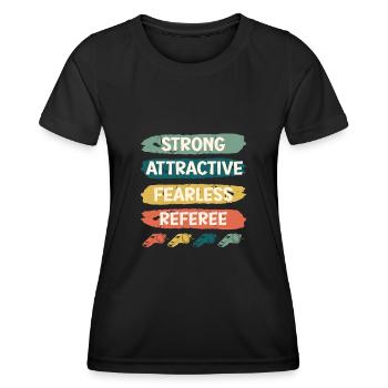 Arbitre fort et attrayant et intrépide - T-shirt sport Femme - noir - Devant - AI Model Female 172 light (172cm)