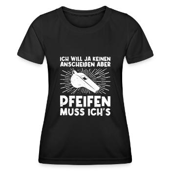 Pfeifen muss ich es Schiedsrichter - Frauen Funktions-T-Shirt - Schwarz - Vorne - AI Model Female 172 light (172cm)