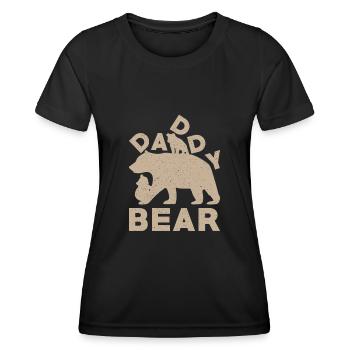 Stolzes Twin Dad Design Mit Twin Dad Bear - Frauen Funktions-T-Shirt - Schwarz - Vorne - AI Model Female 172 light (172cm)