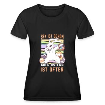 Sex ist schön aber Ostern ist öfter Cooler - Frauen Funktions-T-Shirt - Schwarz - Vorne - AI Model Female 172 light (172cm)