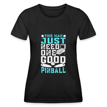 Pinball Flipperautomat Sammler Acrade Geschenk - Frauen Funktions-T-Shirt - Schwarz - Vorne - AI Model Female 172 light (172cm)
