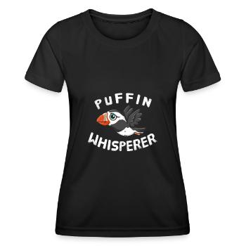 Funny Puffin Lover Puffin Whisperer Birder Birds - Women's Functional T-Shirt - black - Front - AI Model Female 172 light (172cm)