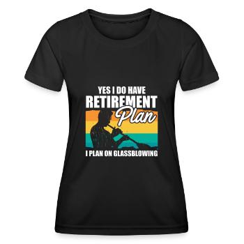Glass Blower Retirement - Glassblowing - Women's Functional T-Shirt - black - Front - AI Model Female 172 light (172cm)
