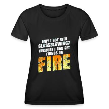 Glass Blower - Glassblowing - Women's Functional T-Shirt - black - Front - AI Model Female 172 light (172cm)