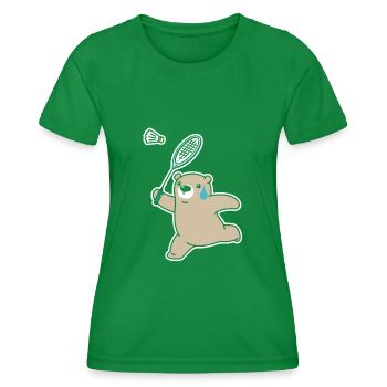 Ours de badminton - T-shirt sport Femme - vert - Devant - AI Model Female 172 dark (172cm)
