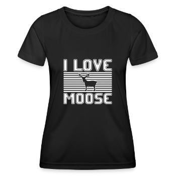 I love moose - Frauen Funktions-T-Shirt - Schwarz - Vorne - AI Model Female 172 light (172cm)