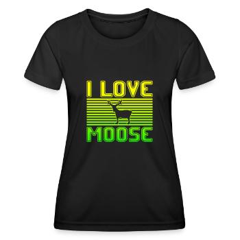 I love moose - Frauen Funktions-T-Shirt - Schwarz - Vorne - AI Model Female 172 light (172cm)
