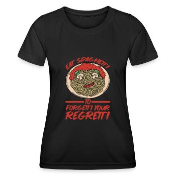 Mangez des spaghettis pour oublier votre regretti 5 - T-shirt sport Femme - noir - Devant - AI Model Female 172 light (172cm)