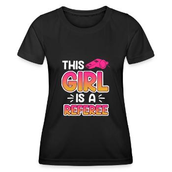Women Referee Referee Schiri - Women's Functional T-Shirt - black - Front - AI Model Female 172 light (172cm)