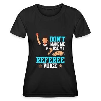 Arbitre - T-shirt sport Femme - noir - Devant - AI Model Female 172 light (172cm)