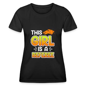 Women Referee Referee Schiri - Women's Functional T-Shirt - black - Front - AI Model Female 172 light (172cm)