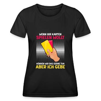 Lustiger Schiedsrichter Spruch Schiri - Frauen Funktions-T-Shirt - Schwarz - Vorne - AI Model Female 172 light (172cm)