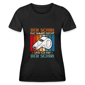 Der Schiri hat immer Recht und ich bin der - Frauen Funktions-T-Shirt - Schwarz - Vorne - AI Model Female 172 light (172cm)