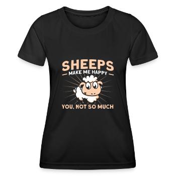 Schafzucht Landwirt Nutztier Schafe Geschenk - Frauen Funktions-T-Shirt - Schwarz - Vorne - AI Model Female 172 light (172cm)