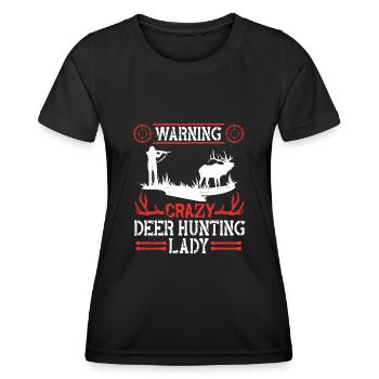Buck Deer Hunting Hunter Girl - Frauen Funktions-T-Shirt - Schwarz - Vorne - AI Model Female 172 light (172cm)