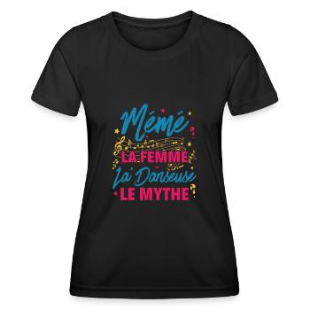 mémé la femme danseuse le mythe la légende - T-shirt sport Femme - noir - Devant - AI Model Female 172 light (172cm)