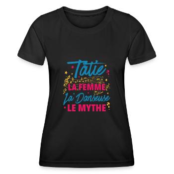 tatie la femme danseuse le mythe la légende - T-shirt sport Femme - noir - Devant - AI Model Female 172 light (172cm)
