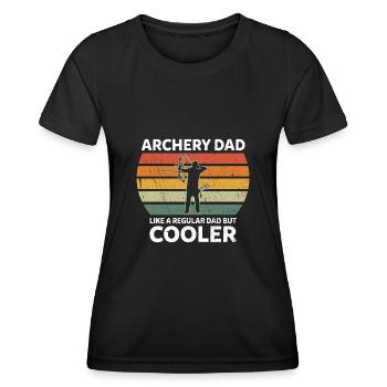Retro Archery Dad Like A Regular Dad But Cooler - Women's Functional T-Shirt - black - Front - AI Model Female 172 light (172cm)