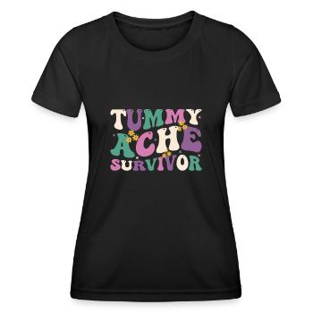 Bauchschmerzen Survivor Vintage - Frauen Funktions-T-Shirt - Schwarz - Vorne - AI Model Female 172 light (172cm)