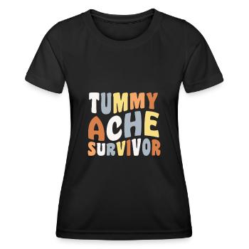 Bauchschmerzen Survivor Zitat - Frauen Funktions-T-Shirt - Schwarz - Vorne - AI Model Female 172 light (172cm)