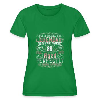 Vintage 80 Aged Perfectly Women on their 80th Birthday - Women's Functional T-Shirt - kelly green - Front - AI Model Female 172 dark (172cm)