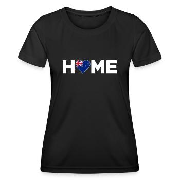 Neuseeland Heimat Neuseeland Flagge - Frauen Funktions-T-Shirt - Schwarz - Vorne - AI Model Female 172 light (172cm)