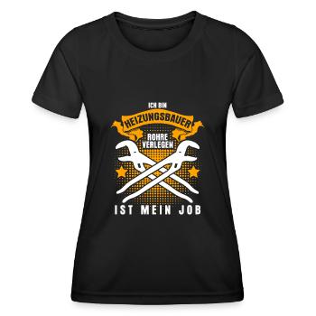 Heizungsbau Rohre verlegen Heizungsbauer - Frauen Funktions-T-Shirt - Schwarz - Vorne - AI Model Female 172 light (172cm)