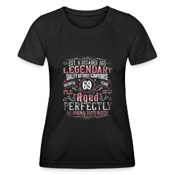 Vintage 69 Aged Perfectly Women on their 69th Birthday - Women's Functional T-Shirt - black - Front - AI Model Female 172 light (172cm)