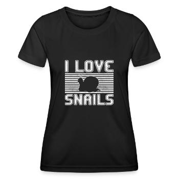 I love snails - Frauen Funktions-T-Shirt - Schwarz - Vorne - AI Model Female 172 light (172cm)