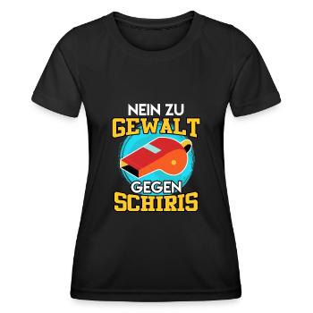 Nein zu Gewalt gegen Schiris Schiedsrichter - Frauen Funktions-T-Shirt - Schwarz - Vorne - AI Model Female 172 light (172cm)