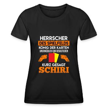 Schiri Herrscher des Spielfelds König - Frauen Funktions-T-Shirt - Schwarz - Vorne - AI Model Female 172 light (172cm)