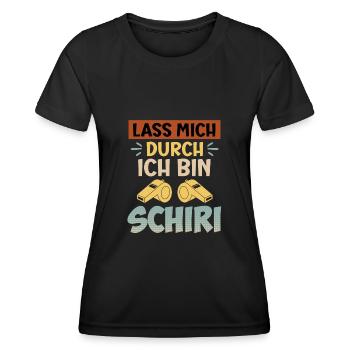 Lass mich durch ich bin der Schiri Schiedsrichter - Frauen Funktions-T-Shirt - Schwarz - Vorne - AI Model Female 172 light (172cm)