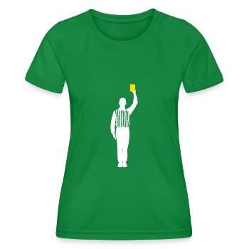 Carton jaune de l’arbitre Shiri Foul - T-shirt sport Femme - vert - Devant - AI Model Female 172 dark (172cm)