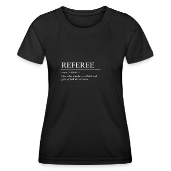 Schiedsrichter Definition Schiri - Frauen Funktions-T-Shirt - Schwarz - Vorne - AI Model Female 172 light (172cm)