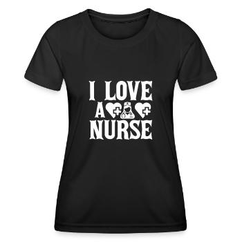 I love a nurse - Women's Functional T-Shirt - black - Front - AI Model Female 172 light (172cm)