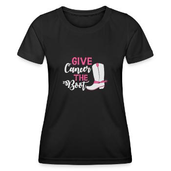 Gib dem Krebs den Laufpass - Frauen Funktions-T-Shirt - Schwarz - Vorne - AI Model Female 172 light (172cm)