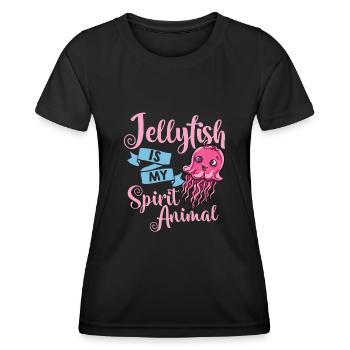 Qualle Meduse Fisch Tank Meerestiere Aquarium - Frauen Funktions-T-Shirt - Schwarz - Vorne - AI Model Female 172 light (172cm)