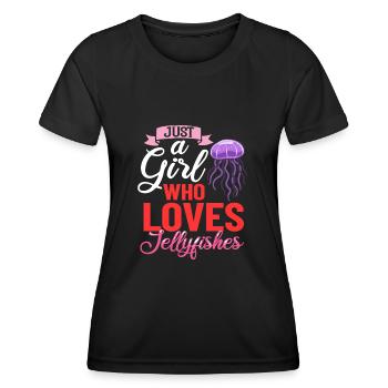 Qualle Meduse Fisch Tank Meerestiere Aquarium - Frauen Funktions-T-Shirt - Schwarz - Vorne - AI Model Female 172 light (172cm)