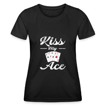 Poker Embrasse mon as - T-shirt sport Femme - noir - Devant - AI Model Female 172 light (172cm)