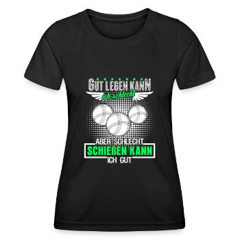 Boule Boccia Boulekugeln Spruch Petanque - Frauen Funktions-T-Shirt - Schwarz - Vorne - AI Model Female 172 light (172cm)