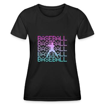 Baseball - Frauen Funktions-T-Shirt - Schwarz - Vorne - AI Model Female 172 light (172cm)