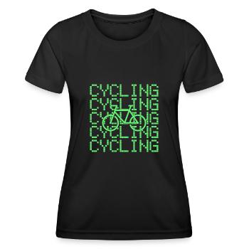 Fahrrad fahren - Frauen Funktions-T-Shirt - Schwarz - Vorne - AI Model Female 172 light (172cm)
