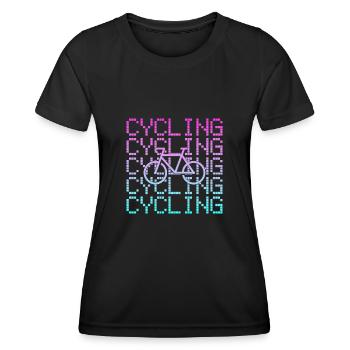 Fahrrad fahren - Frauen Funktions-T-Shirt - Schwarz - Vorne - AI Model Female 172 light (172cm)