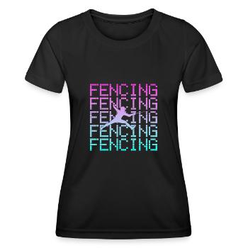 Fechten - Frauen Funktions-T-Shirt - Schwarz - Vorne - AI Model Female 172 light (172cm)