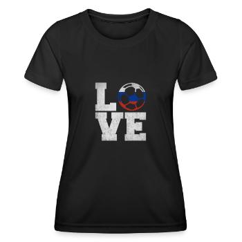 Football Amour Russie - T-shirt sport Femme - noir - Devant - AI Model Female 172 light (172cm)