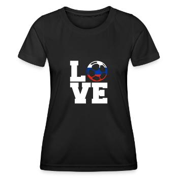 Football Amour Russie - T-shirt sport Femme - noir - Devant - AI Model Female 172 light (172cm)