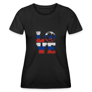 Football Amour Russie - T-shirt sport Femme - noir - Devant - AI Model Female 172 light (172cm)