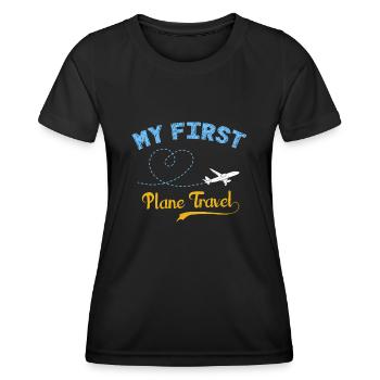 Premier avion, avion - T-shirt sport Femme - noir - Devant - AI Model Female 172 light (172cm)