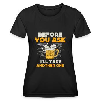 Boire de la bière, boire de la bière de fête - T-shirt sport Femme - noir - Devant - AI Model Female 172 light (172cm)